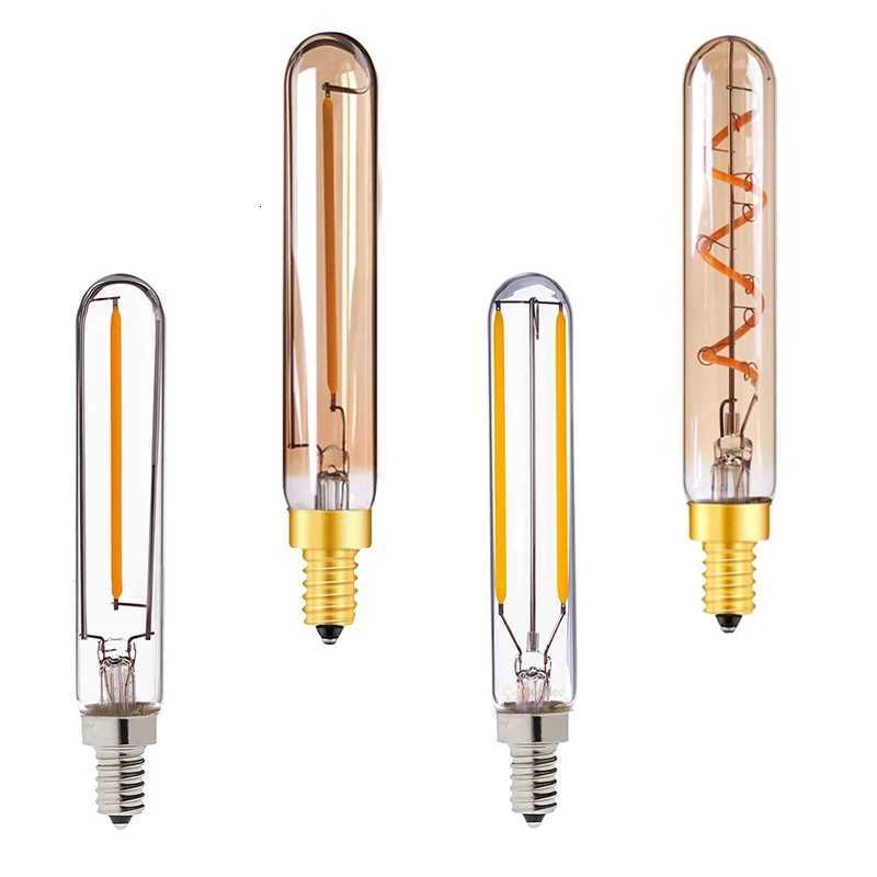 1W 2W Tubular LED Bulbs T20 T6 Vintage Long Filament Light Bulb E12 E14 Dimmable Edison Retro Lamps For Chandelier Pendant Light H260310