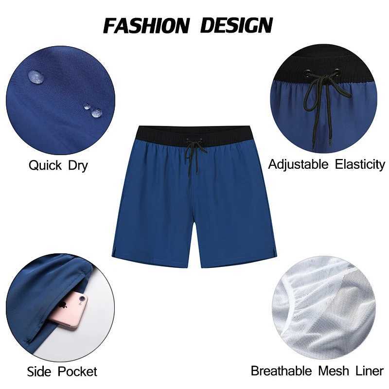 Escatch Brand Summer Swimming Shorts Men Fashion Sport Breathable Elastic Waist Mesh Liner With Pocket Bermudas Masculina Shorts N260310