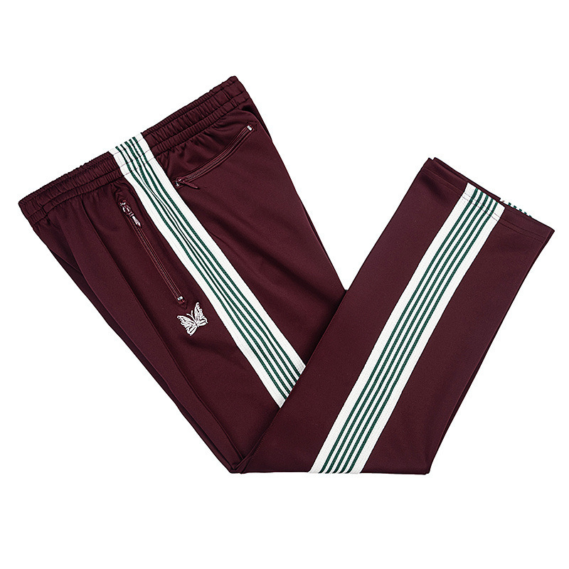 Butterfly embroidery pants with black and white side stripes, long men's sport and casual pants loose straight-leg pants long pants T260310