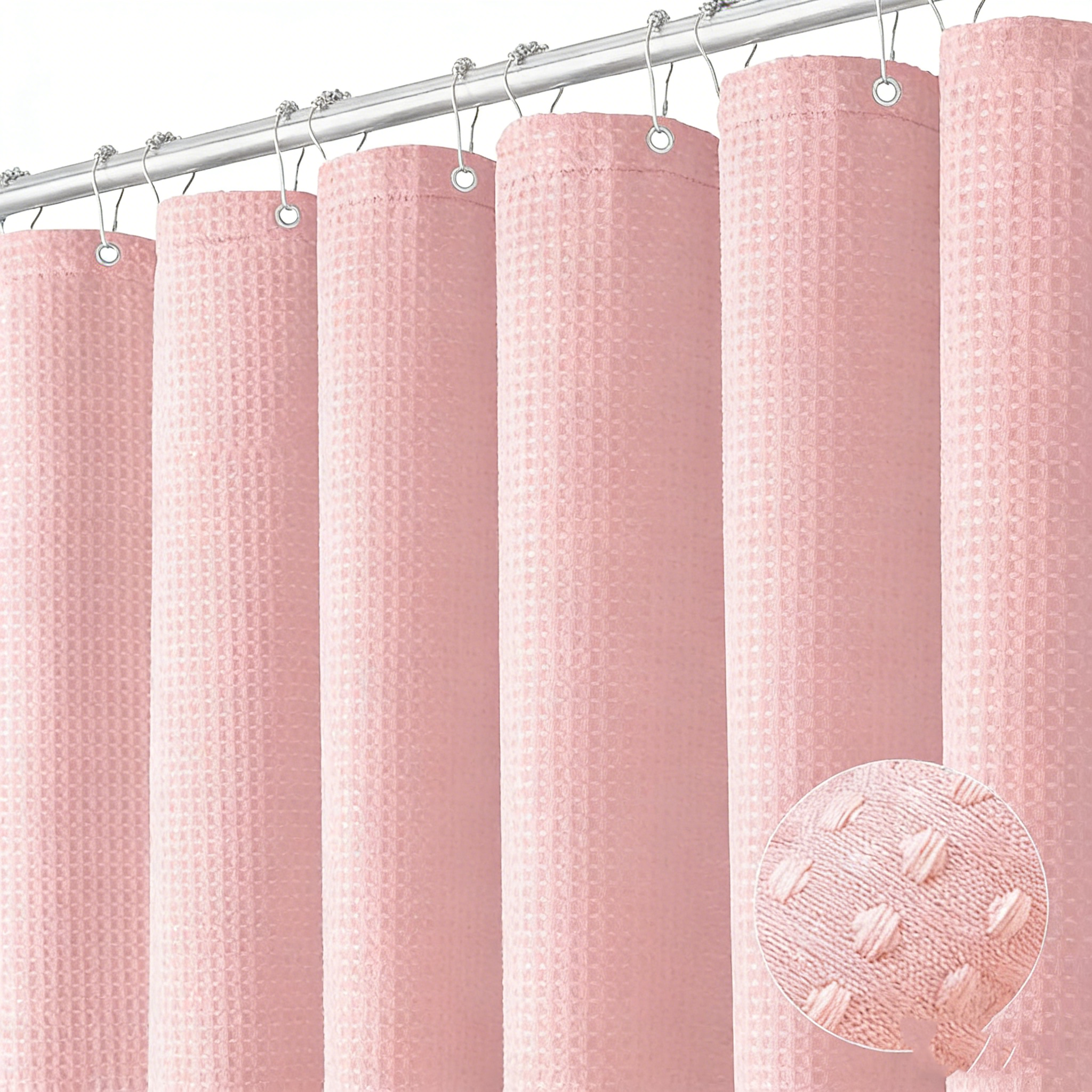 YL-38323 Plain Color Waffle Waterproof and Mildew-Resistant Polyester Shower Curtain, Bathroom Curtain, Toilet Partition Curtain, Shower Curtain