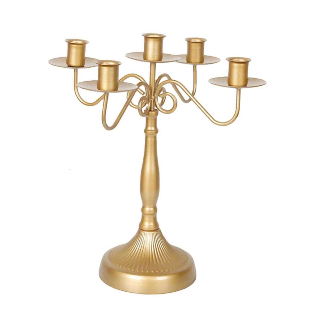 Metal Candlestick Five Headed Candle Holder for Desktop Living Room Festival H260310