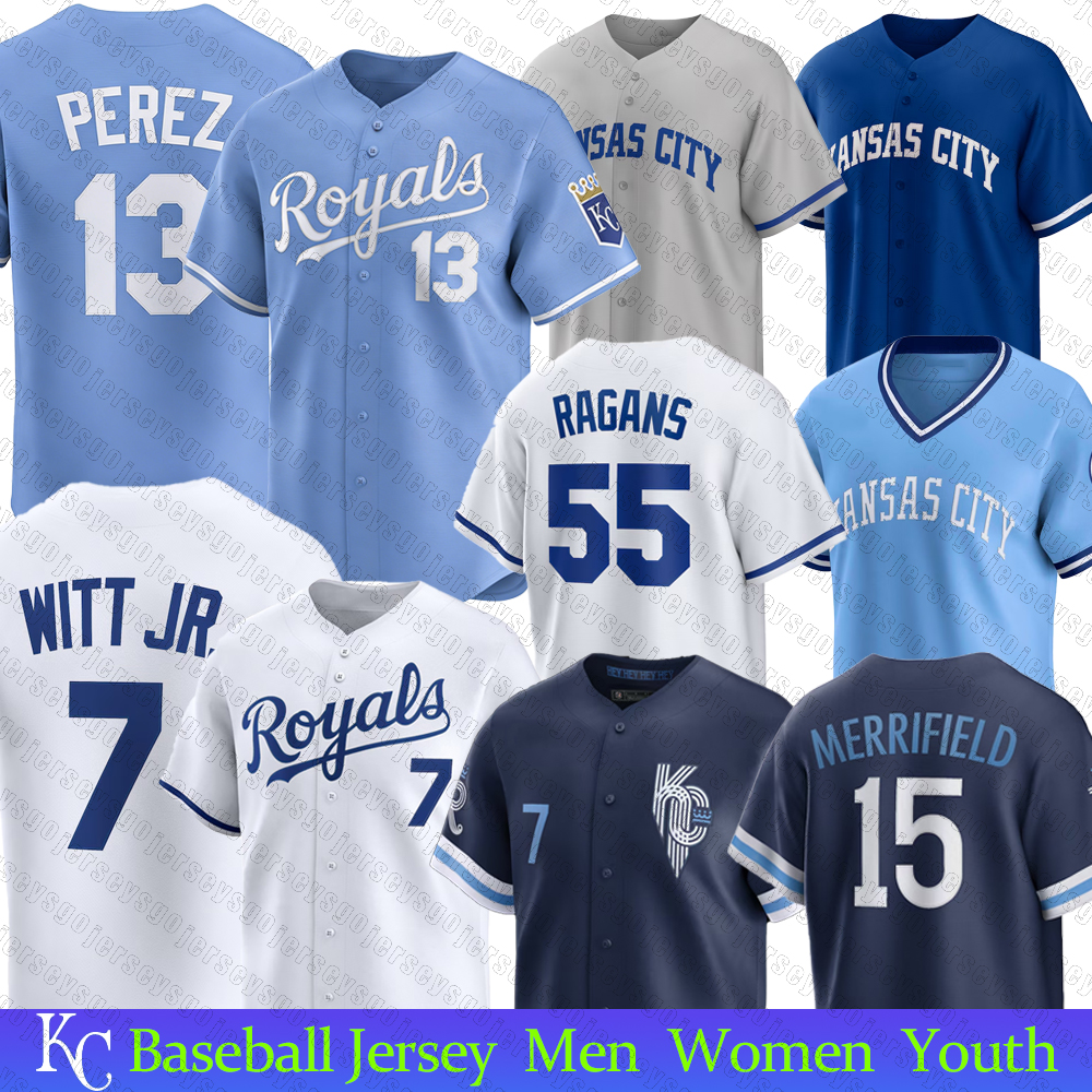 Kansas Royals Baseball Jersey Bobby Witt Jr. Salvador Perez Cole Ragans Jac Caglianone Maikel Garcia Vinnie Pasquantino Seth Lugo Michael Massey Bo Jackson Jerseys
