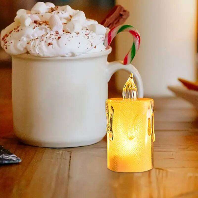 Battery Operated Table Centrepiece Candle 24X Flashing Battery-Powered LED Small Candles Suitable For Weddings Dining H260310