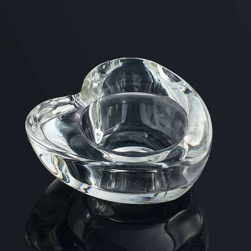 Glass Heart Candle Holder Romantic Tealight Bowl Wedding Centerpieces Home Table Decor Multifunction Candlestick Ashtray Props H260310