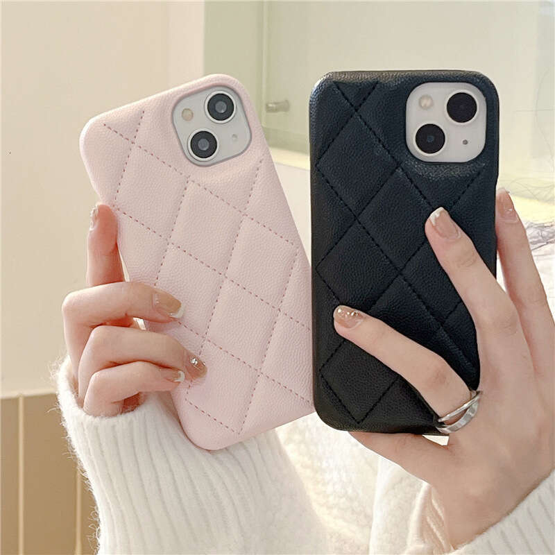 iPhone Pro Max Chanel Style Quilted Luxury Apple 15 Caviar 13 Leather 12 Goddess Phone Case