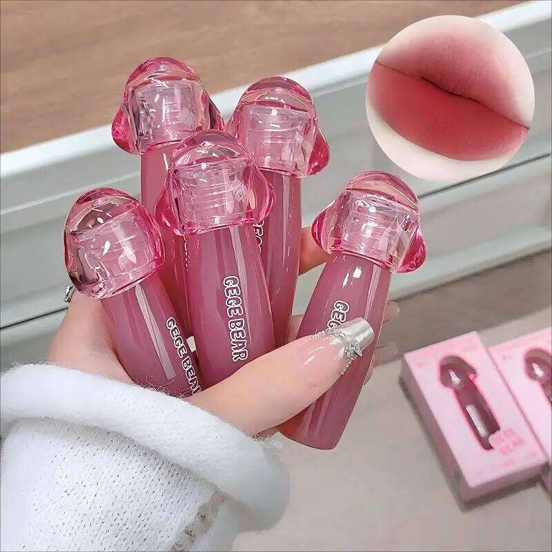 Gege Bear Matte Velvet Cute Pink Mud Cream Lip Clay Long-lasting Color Non-drying Lipstick Z260310