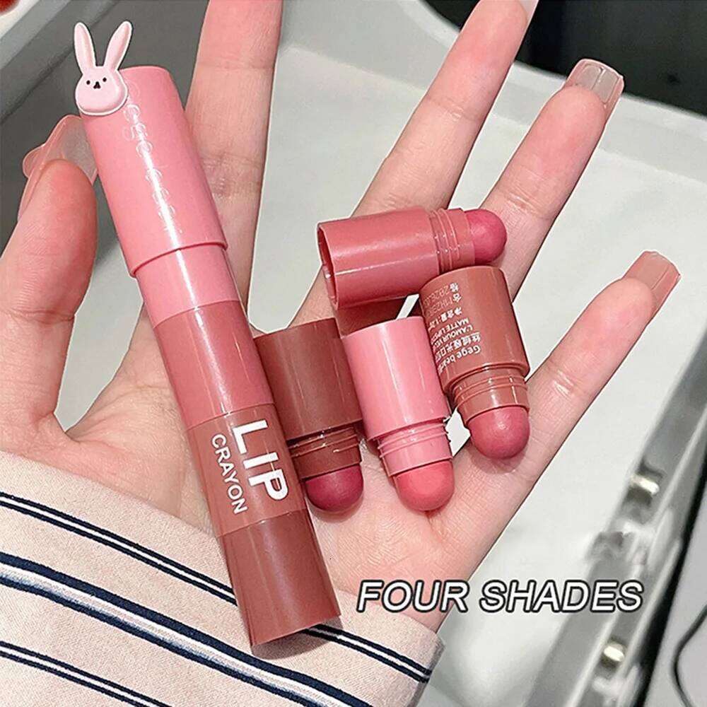 Gege Bear 4 in 1 Velvet Matte Crayon Lipstick Super Stay Makeup Pink Red Long Wear Waterpoof Non-Stick Cup Tiny Lip Stick Z260310