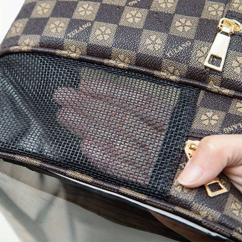Checkered Simple and Exquisite Handbag Portable Mini Travel Makeup Storage Toilet Bag XJ260310