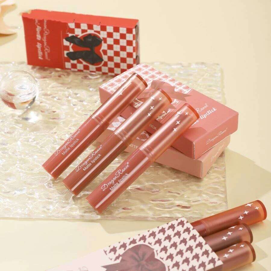 Matte Lipstick, Rich Moisturizing Gloss, Easy to Color, Lip Glaze, Rotating Three-Pack Lipstick Pen, Valentine's Day Gift Z260310