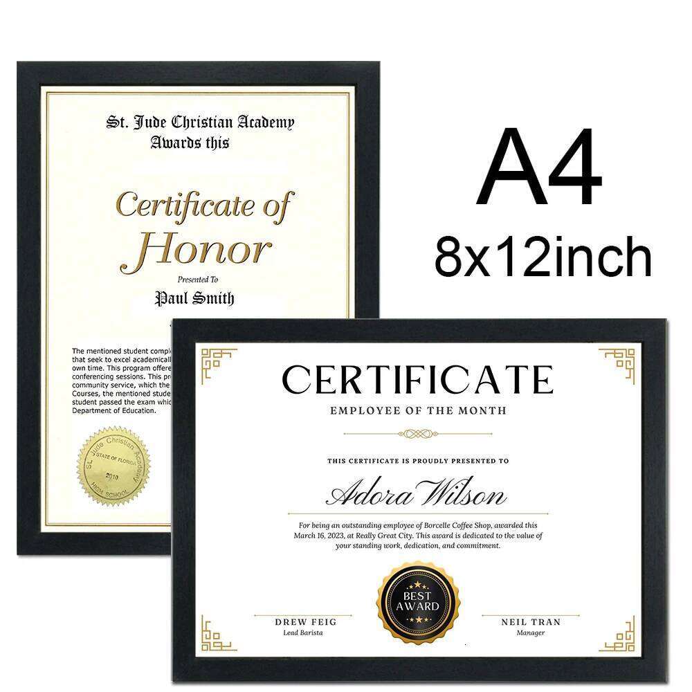 1/2/3pcs Wood Picture A4 8X12in Honors Certificate Document Wooden Photo Frame for Wall Hanging Desktop Disply H260310 - view 4