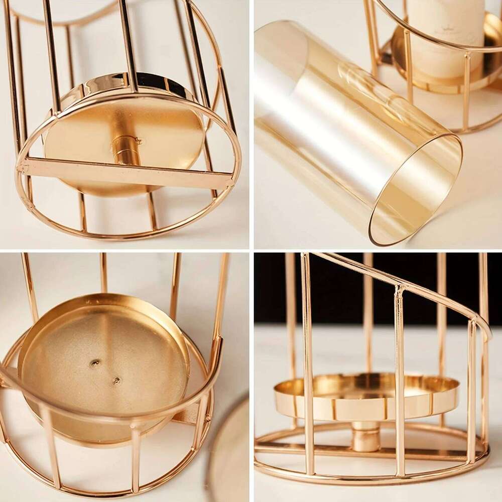 1Pcs Golden Metal Wire Candle Holder Home Decor and Table Centerpieces - Spiral Design for Tea Light Tree Candles H260310