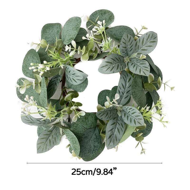 25cm Artificial Greenery For Candlestick Garlands Wreath Candle Rings Wedding Party Christmas Centerpiece Decor H260310