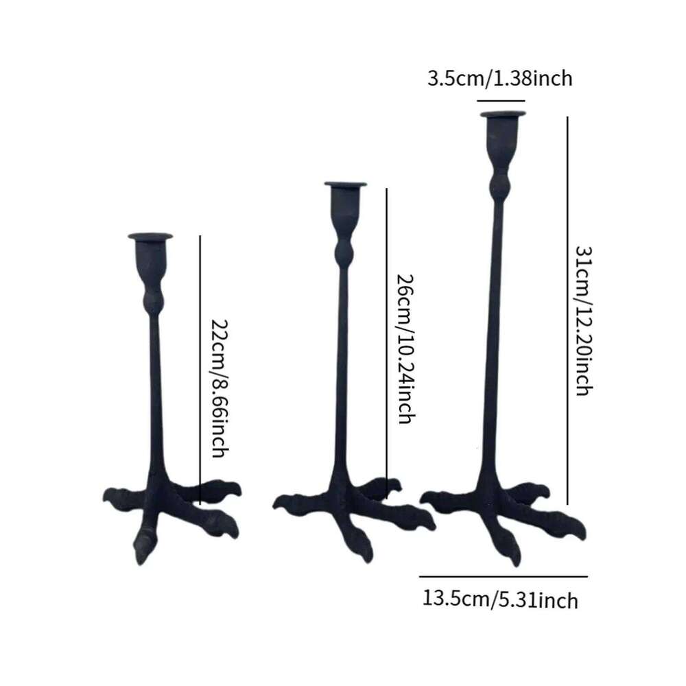 3Pcs Taper Holder Candle Stand Decorative Candlestick Holders Table H260310