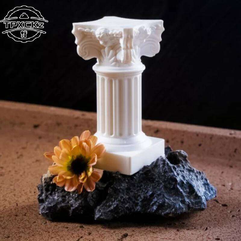 Roman Pillar Greek Column Statue Pedestal Candlestick Stand Figurine Sculpture Indoor Home Dinning Room Garden Scenery Decor H260310