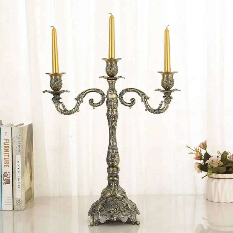 Metal Candle Holder - Candlestick Stand for Restaurant, Wedding Decoration & Dinner Props with Stylish Accessories H260310