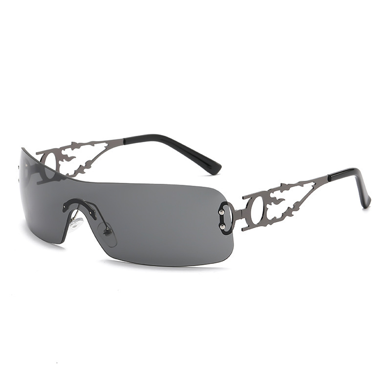 Bella style hollow Y2K millennium hot girl frameless cut-edge sunglasses new eyewear