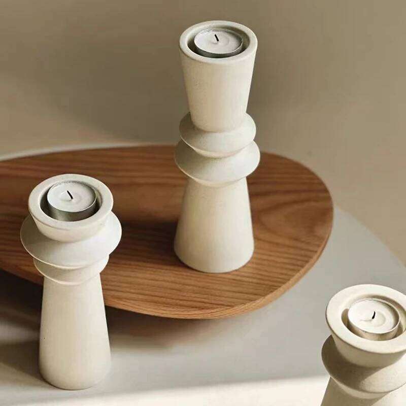 Ceramic Candle Holders, Nordic Art Candlestick Romantic Christmas Wedding Table Home Decoration, Photography Props H260310