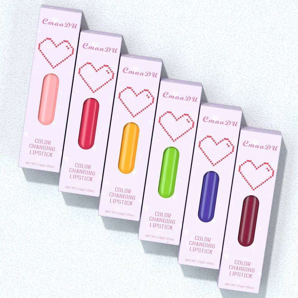CmaaDu 6Color Waterproof Fruit Color Tinted Shine Changing Moisturizing Nourishing Glow Play Lip Balm lipstick Colour Care Z260310