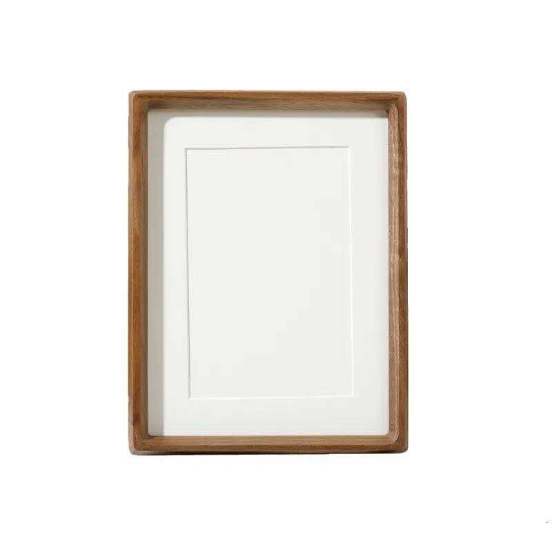 Solid Wood Black Walnut Mortise and Tenon Round Corner Picture Elegant Couple's Photo Frame Display Stand Home Decor H260310 - view 7