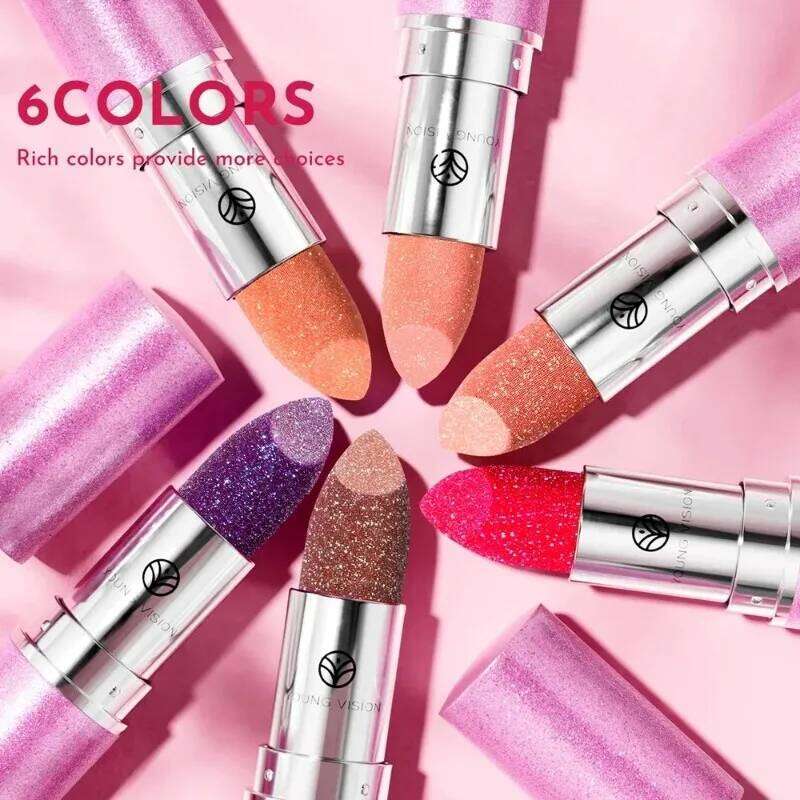 6 Colors Bold & Intense Glitter Lipstick Long Lasting Shimmer Metallic Pearlescent Lip Tint Eyeshadow Senior Lips Makeup Gifts Z260310