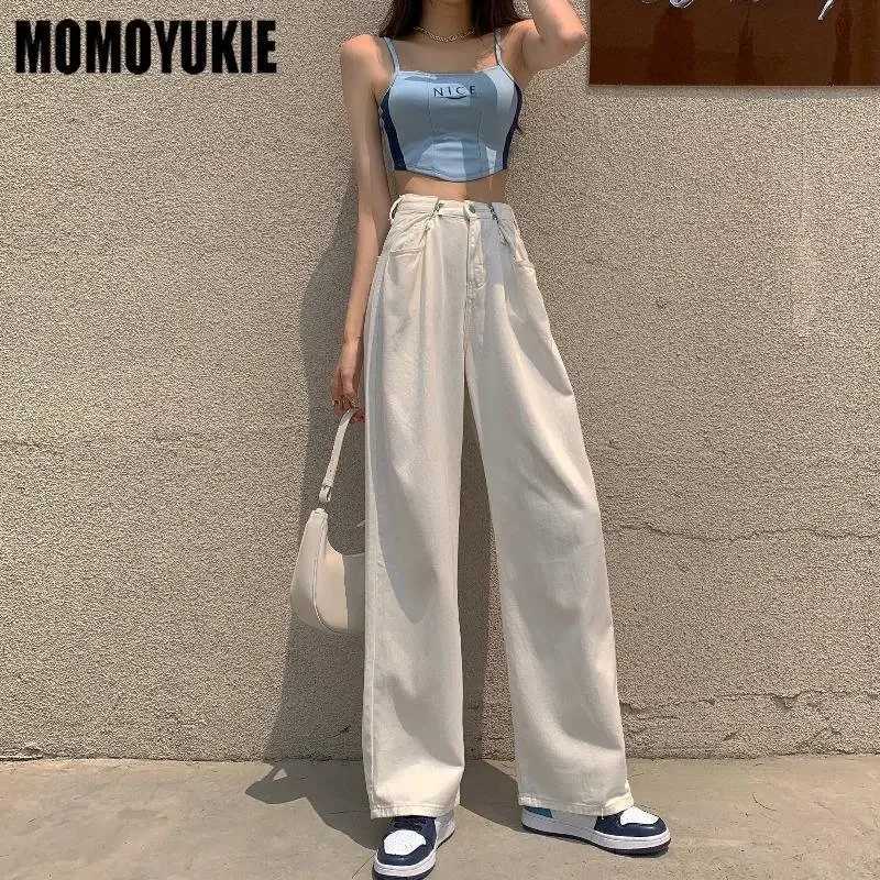 streetwear high waist womens fashion jeans woman women wide leg pants trousers female jean femme denim bagge mom jeans M260310
