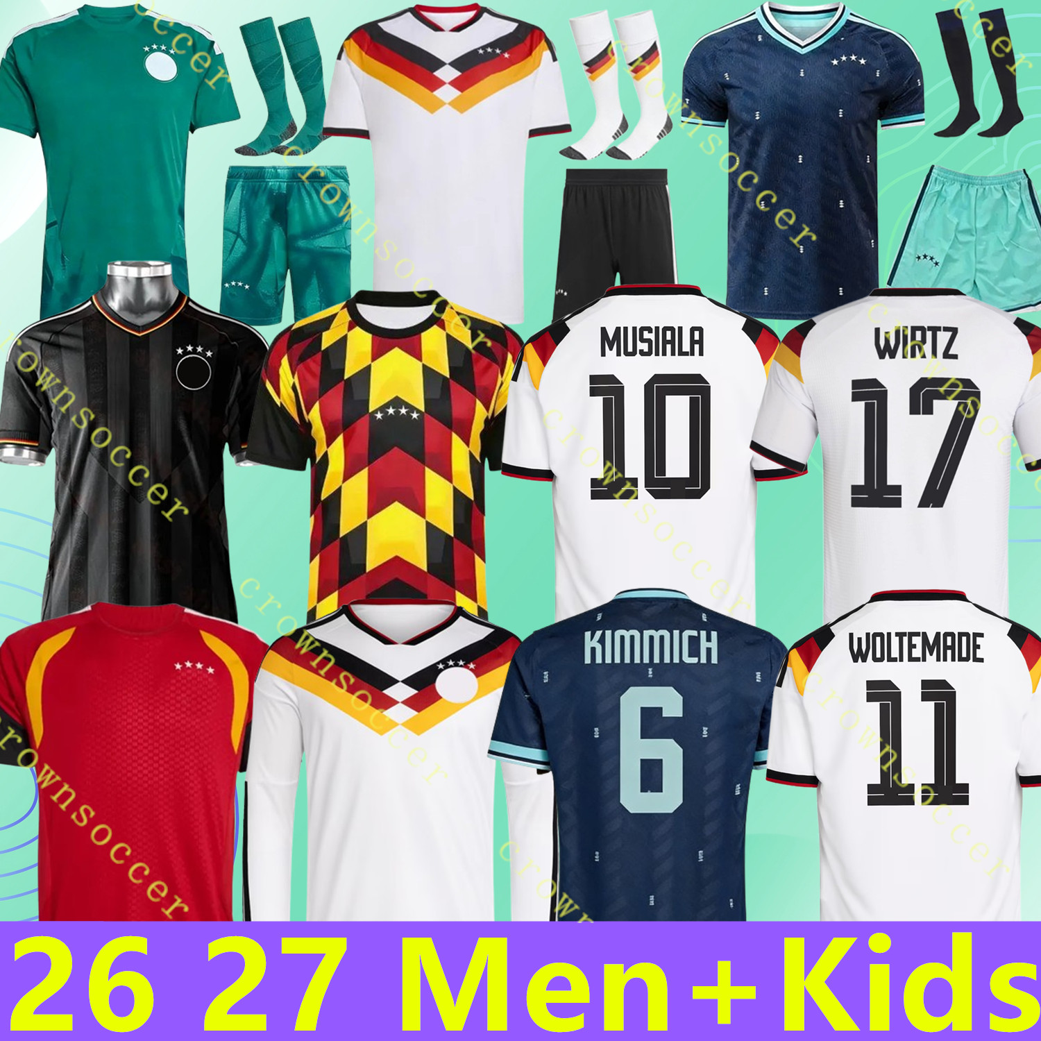 Germany Jersey 2026 World Cup 125TH Musiala Wirtz Havertz Kimmich 26 27 Soccer Jerseys Deutschland Trikot KROOS Tah RUDIGER Raum MULLER Shirt Kid Kits Football shirt