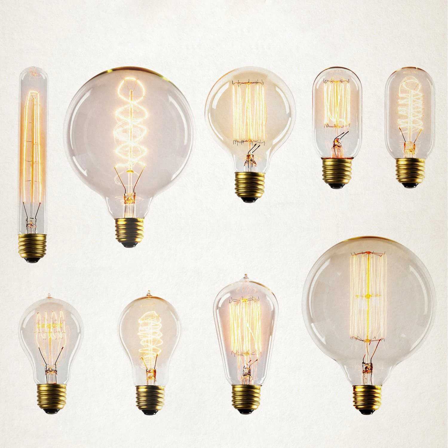 Retro Edison Light Bulb E27 40W 220V A60 ST64 G80 G95 T10 Edison Lamp Ampoule Vintage Filament Incandescent Bulb For Home Decor H260310