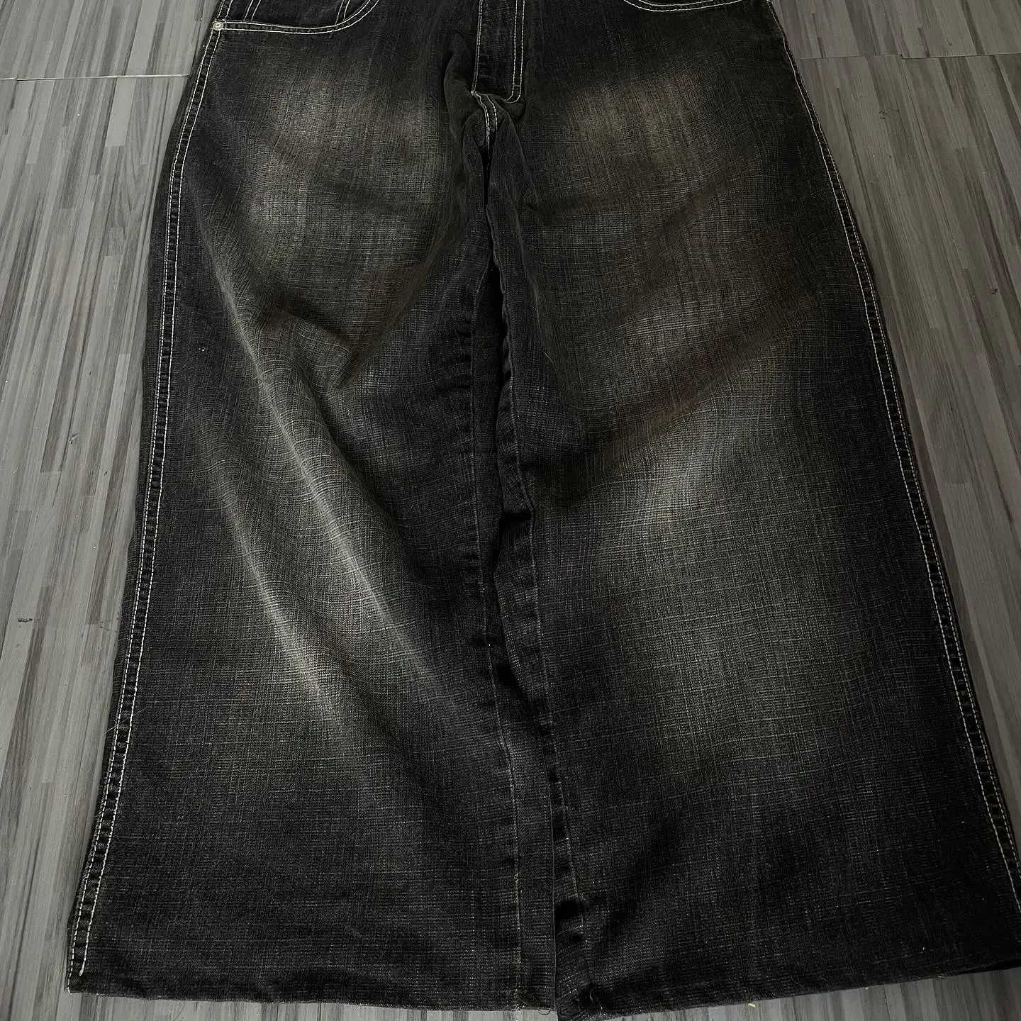 American Y2K 2025 New Baggy Wide Leg Black Jeans Overszied Women Street Casual Joker Denim Pants Couple Jeans Vintage Streetwear M260310