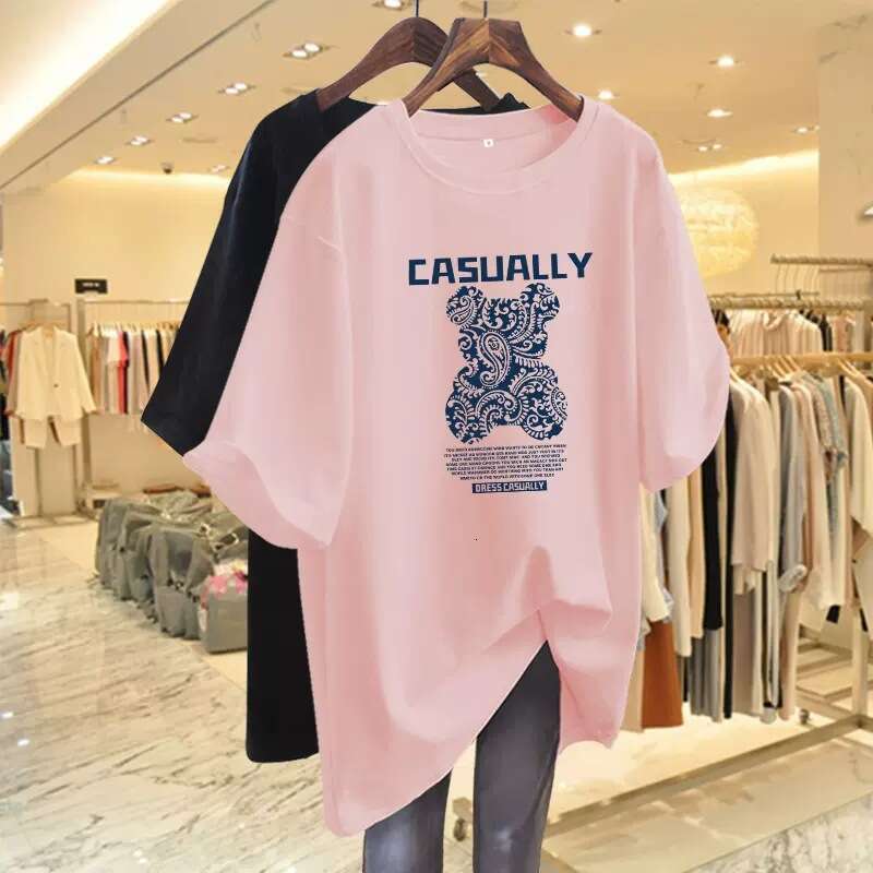 Women Clothing Fashion Long Sleeve T-shirt Spring Autumn Teddy Bear Printing Top Tee Lady Lazy Style Loose Cotton Pullover