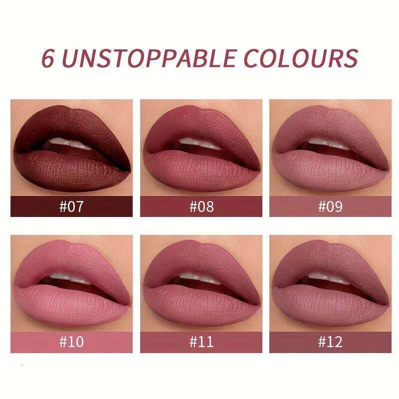 Matte Lipgloss&lip Liner Set 12 Colors Luquid Lipstick High Pigmented Long Lasting Waterproof Lips Makeup Z260310