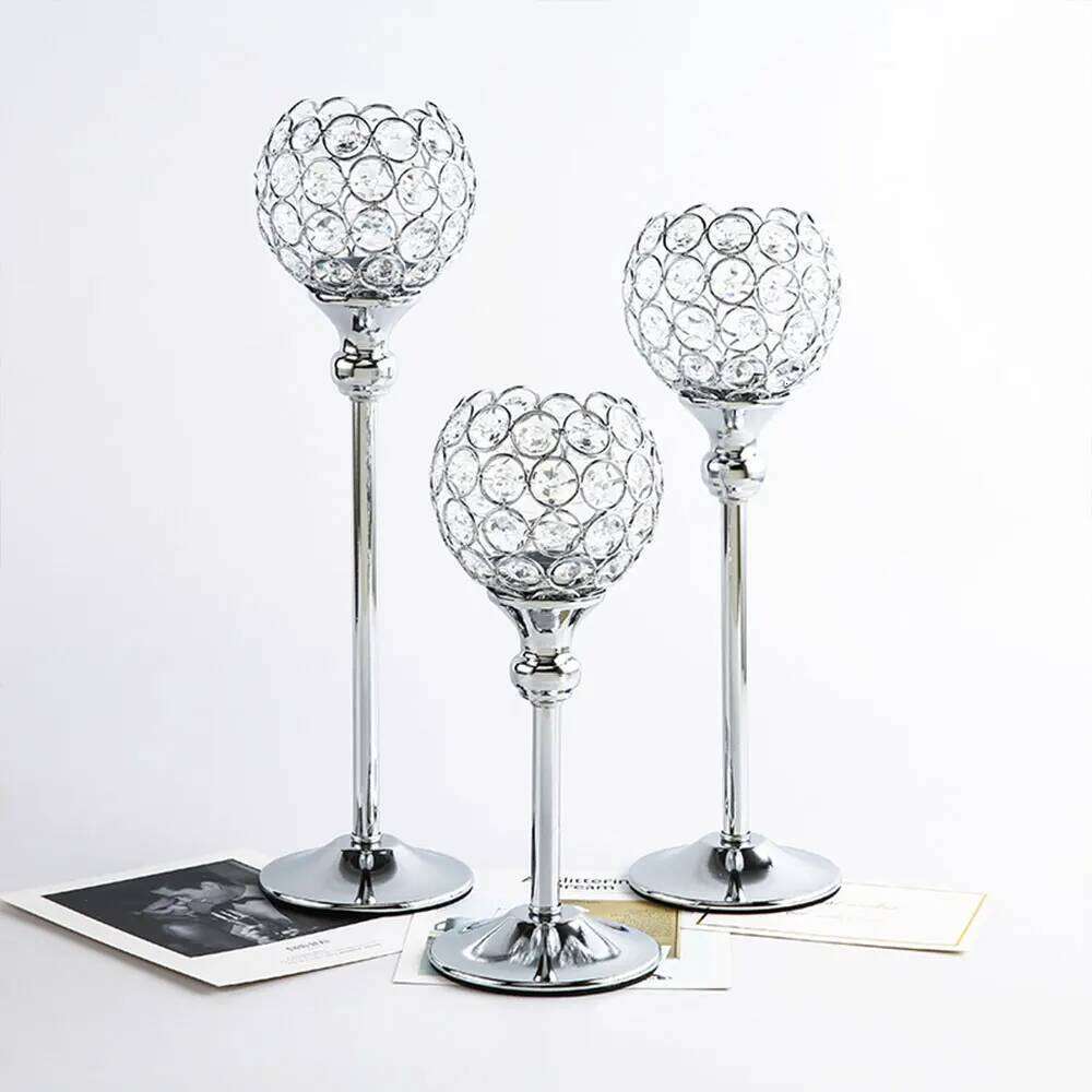 Crystal Romantic Candlelight Dinner Home Decor Candle Holders Wedding Decoration Accessories Candlesticks For Candelabro H260310