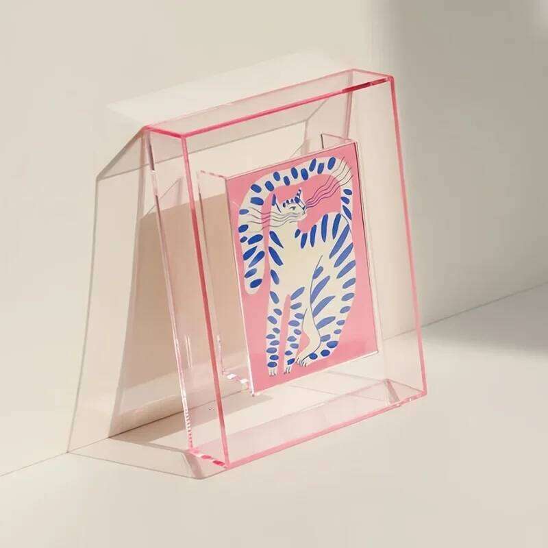 5 Inch Colorful Acrylic Photo Frame Box, DIY Poster Mounting Display Stand, Creative Picture Message Board Holder H260310 - view 4