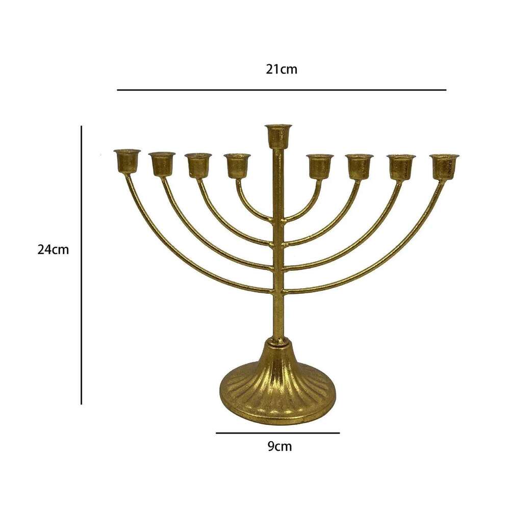 Candlestick Jewish Holder Hanukkah Decoration Menorah for Desk Living Room H260310