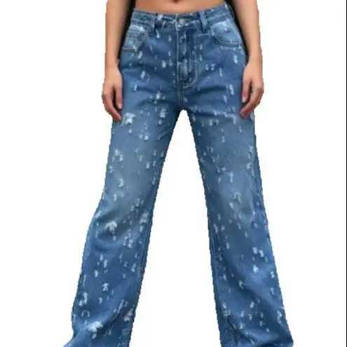 Womens Ripped Jeans Straight Tube Millennium Style Street Trendy Jeans Daily Casual Female Fashion Loose Versatile Denim Pants M260310