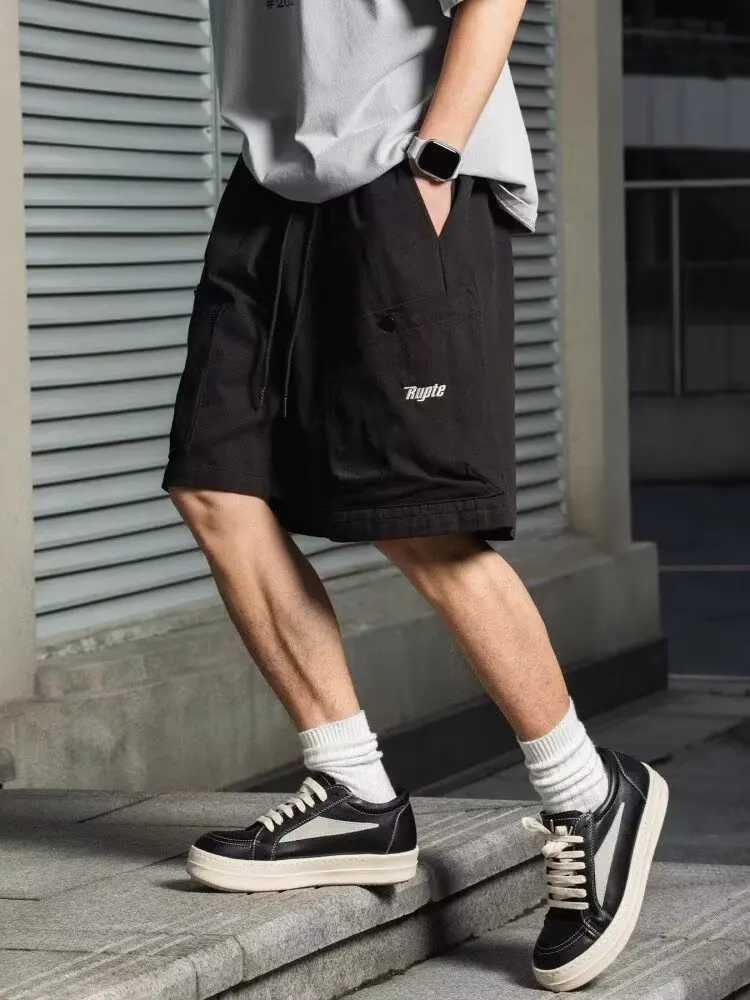 Retro Large Pocket Work Shorts Mens 25 Summer New High Street Loose American Letter Embroidered Five-point Casual Pants Top N260310