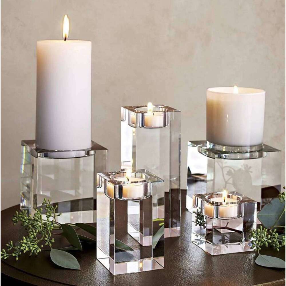 Personalized 2D/3D Photo Crystal Candle Holder, Anniversary Christmas Birthdays Gifts for Dad, Mom, Him, Her H260310