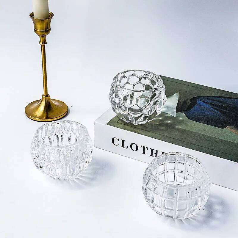 European-Style Simple Thickened Glass Candlestick Romantic Dining Table Candlelight Dinner Home Creative Decoration H260310