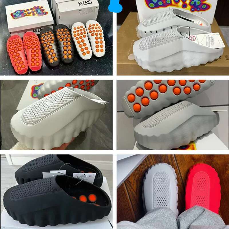 001 Mind Slide In Stock Black Chrome Desginer shoes Slides Slippers 2026 New Tech Comfortable Slipper Light Bone White Solar Red Smoke Grey Men Women Summer Fashion
