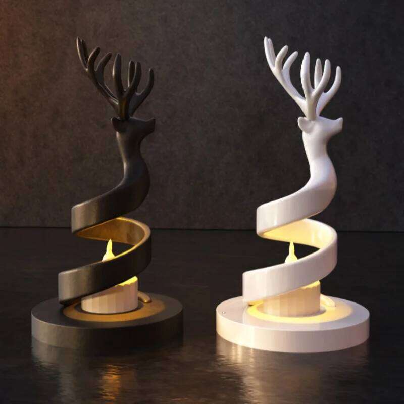 Charming Spiral Elegant Reindeer Decoration - Can Be Used as a Small Candlestick & Jewelry Organizer H260310