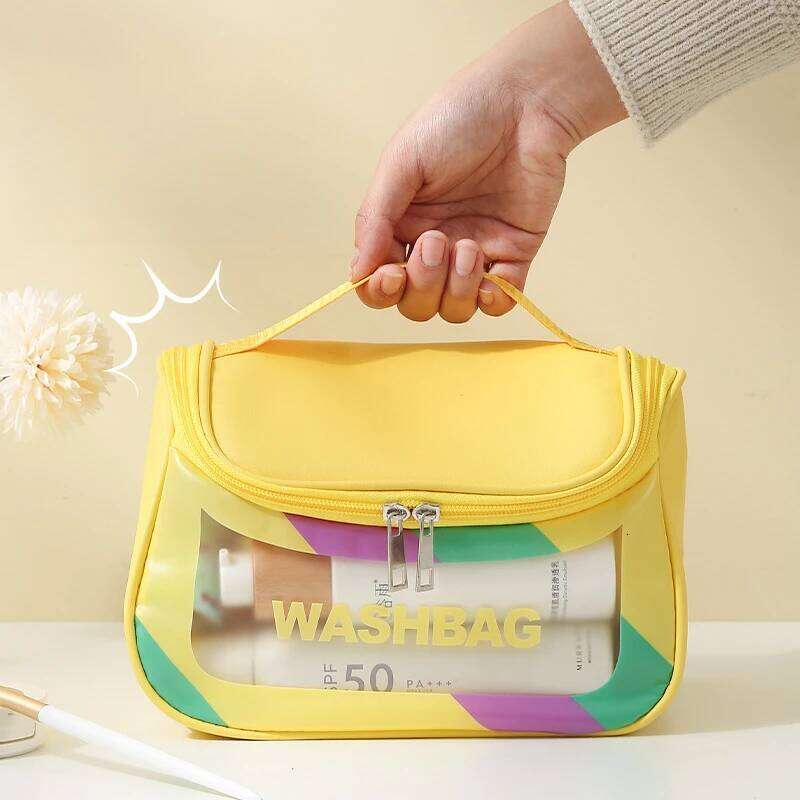 Storage Multi Functional Travel Outdoor Handheld Hanging Makeup PU Matte Visible Colorful Waterproof Toilet Bag XJ260310