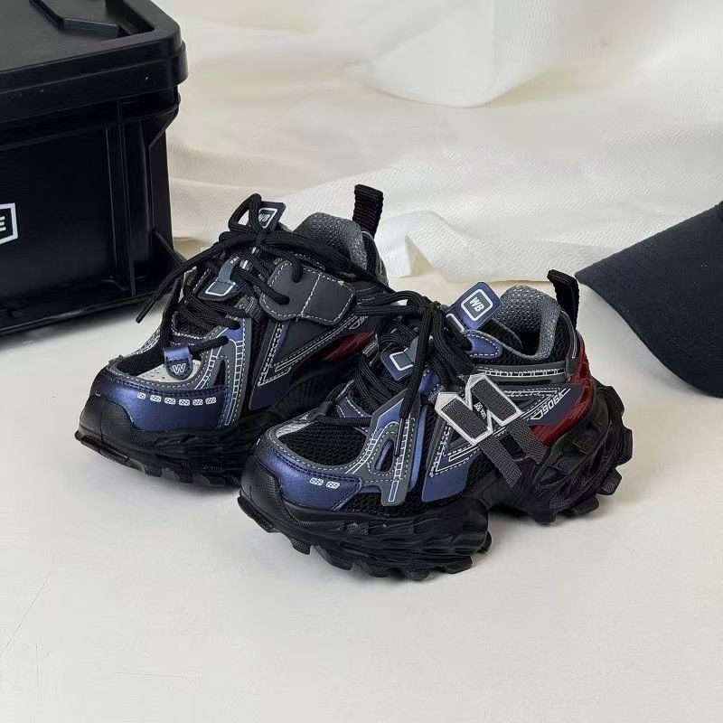 free shipping designer shoes for kids running shoes blue black sliver Fashionable and versatile outdoor sneakers sport shoes