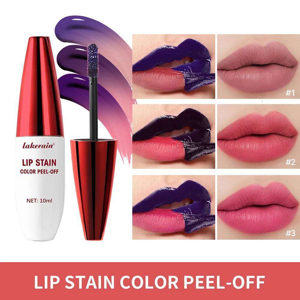 3 Colors Waterproof Lip Stain Color Peel-Off, Not Easy to transfer&Non-stick cup Z260310