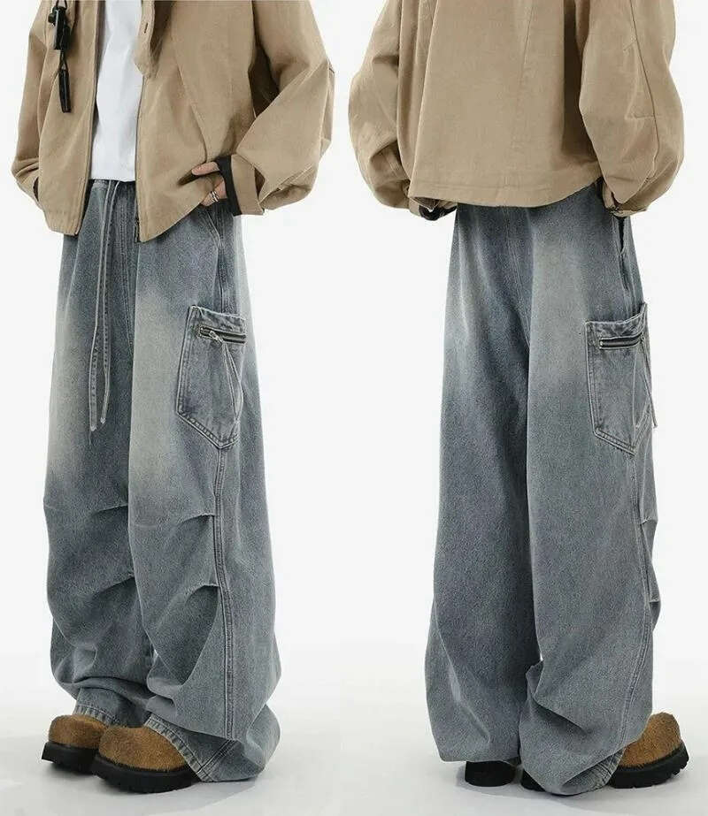 Men's Jeans Y2K Baggy Unisex Trendy Casual Wide-Leg Denim Pants High Street Quality American Style Streetwear Oversize Trousers Men's Clothi