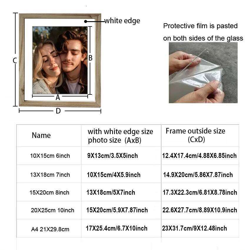 Frame,Custom Wooden Picture Walls Vintage Photo Frame Stand For Pictures Commemorative Gift 10X1515X20 20X25 A4 H260310 - view 7