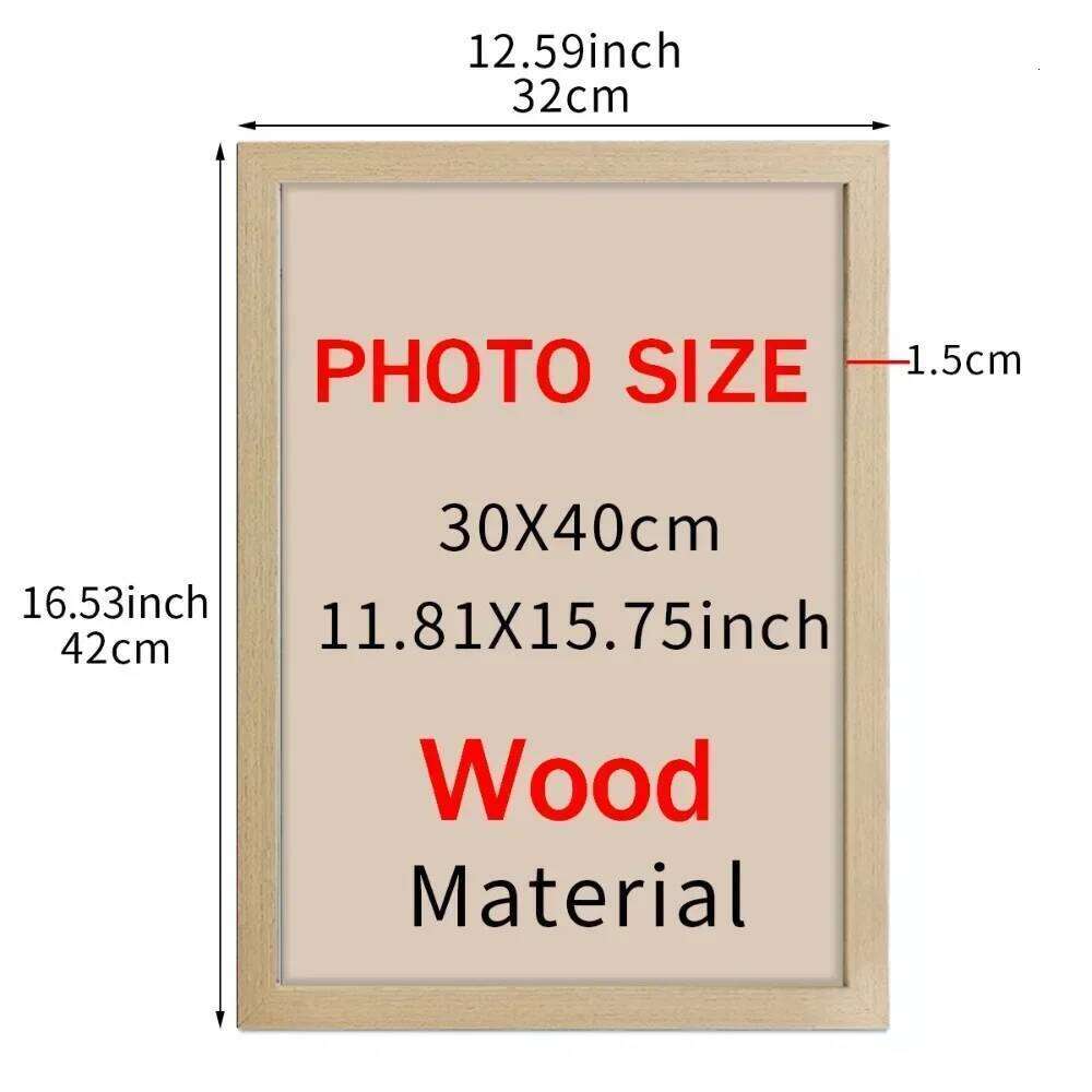 30x40cm Black and White Wood Grain Photo Frame Can Be Hung on The Wall with Certificate Poster Canvas Painting Decoration H260310 - view 5