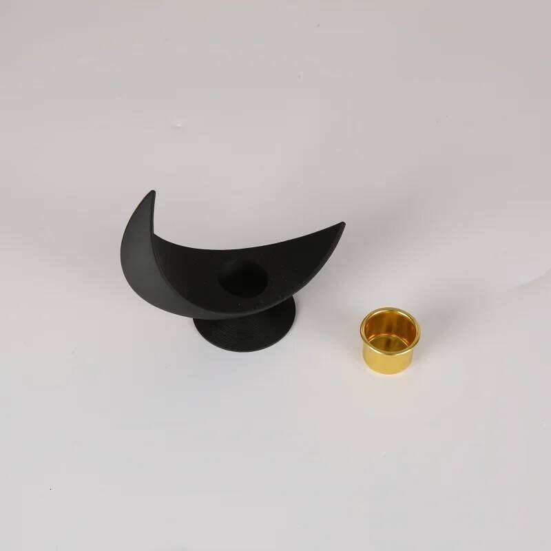 1 Piece Black Crescent Moon Candle Holder Printed in 3D - Gothic Style Table, Plastic Decoration for Halloween H260310