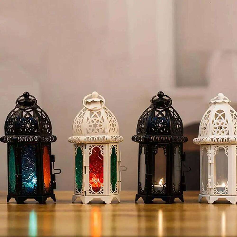 Clear Glass Moroccan Style Lantern Tealight Candle Holder Candlestick for Wedding Party Decor Home Shop Display H260310