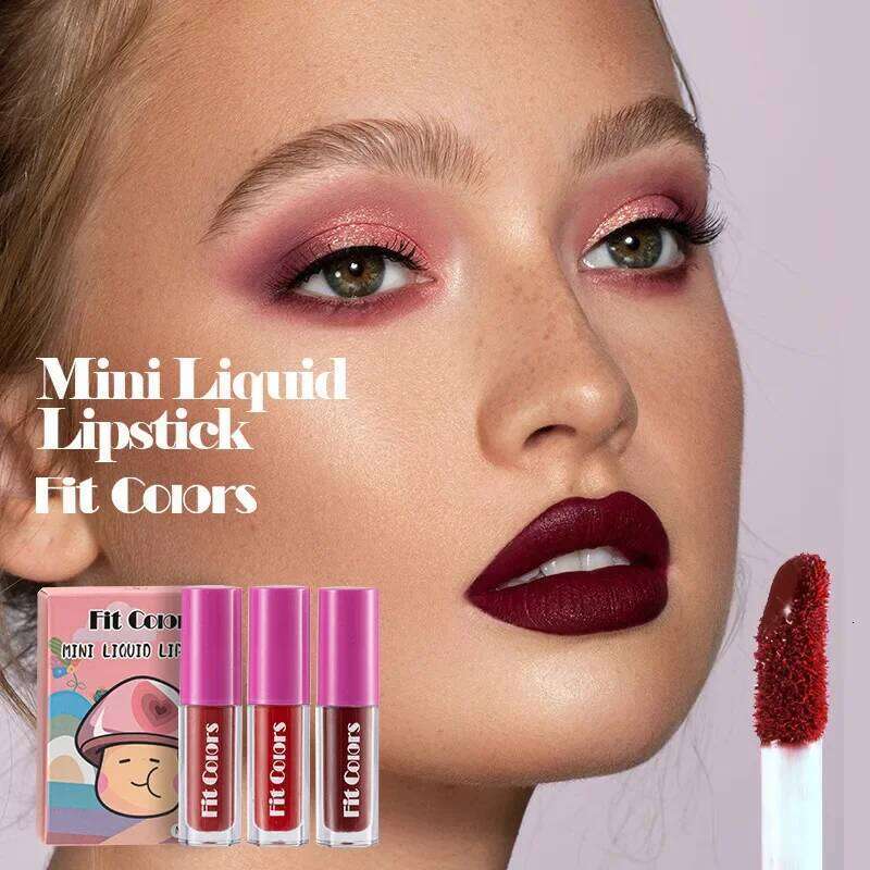 Cute Lipstick 3pcs/set Velvet Matte Waterproof Red Nude Black Stick Tint Makeup Mini Gloss Kit Plumping Lip Oil Set Z260310
