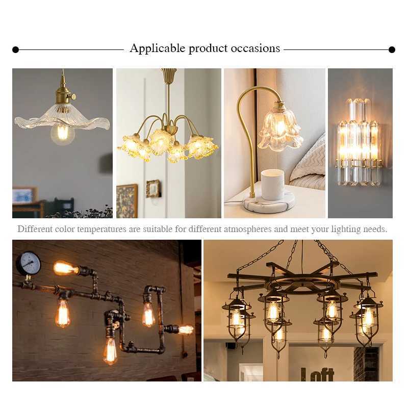 E14 E27 LED Bulb 220V Glass Vintage LED Filament Light Bulb 2W 4W 6W 8W Retro Incandescent Decoration Led Lighting Lamp Ampoule H260310