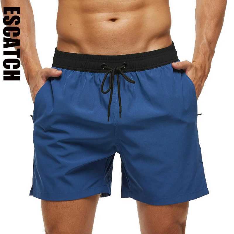 Escatch Brand Summer Swimming Shorts Men Fashion Sport Breathable Elastic Waist Mesh Liner With Pocket Bermudas Masculina Shorts N260310